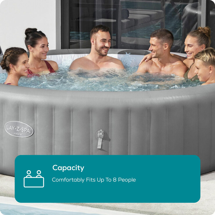 Lay-Z-Spa Grenada 190 AirJet 8 Person Inflatable Spa