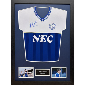 Gary Lineker Signed Framed Everton Shirt