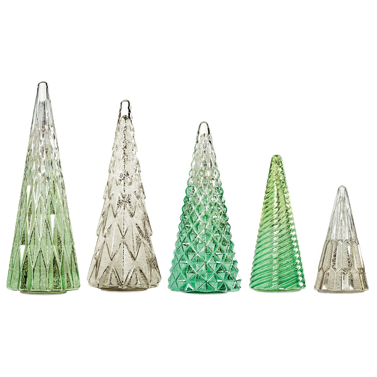 Buy Glass Trees 5 Pack Green Overview Image at Costco.co.uk