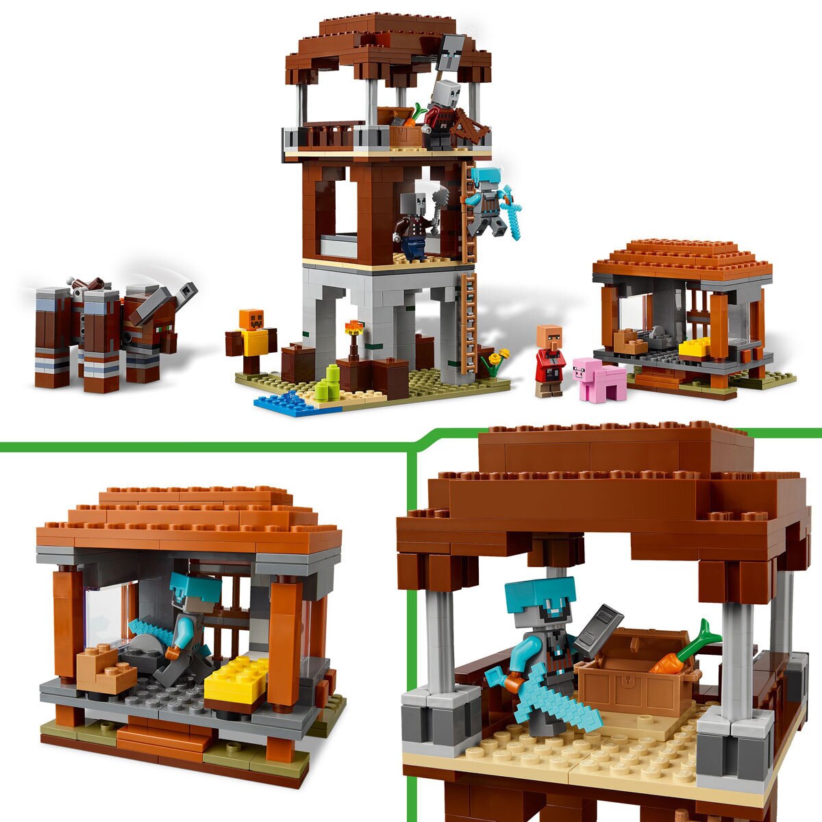 LEGO Minecraft The Pillager Outpost and Ravager - Model 21278 (9+ Years)