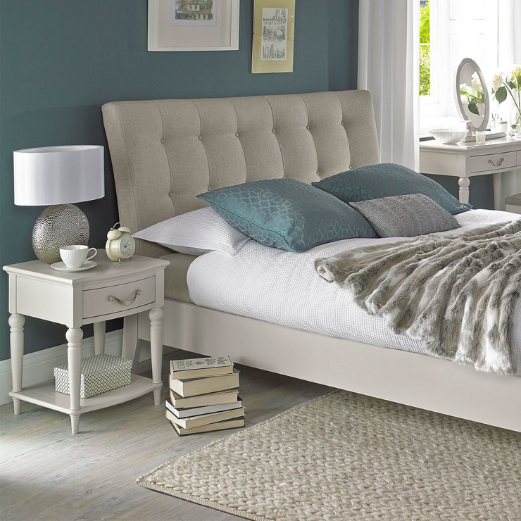 Bentley Designs Montreux Soft Grey Nightstand with 1 Drawer, 2 Pack