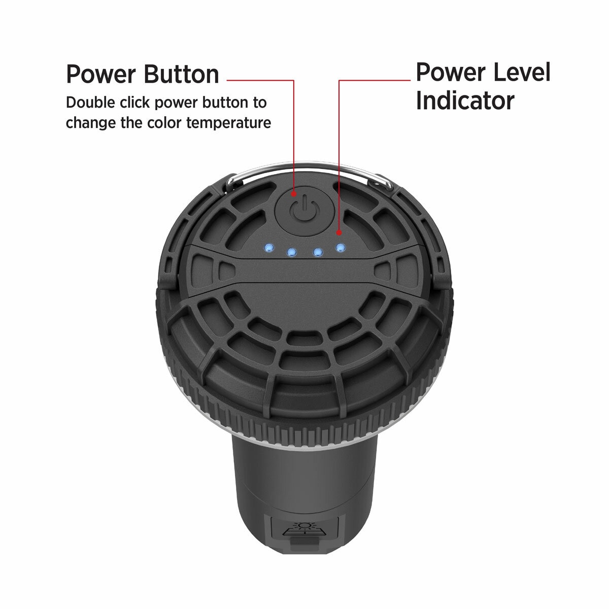 Image showing the power button and power level indicator