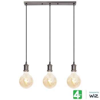 4lite WiZ Smart LED G125 3-Way Bar Pendant in Blackend Silver