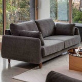 Gallery Oakwood Dark Grey 3 Seater Fabric Sofa