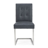 Bentley Designs Tivoli Cantilever Black Leather Dining Chairs, 2 Pack