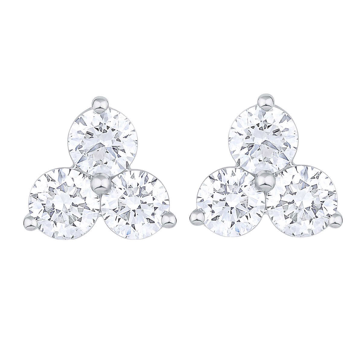 0.85ctw 3 stone earrings