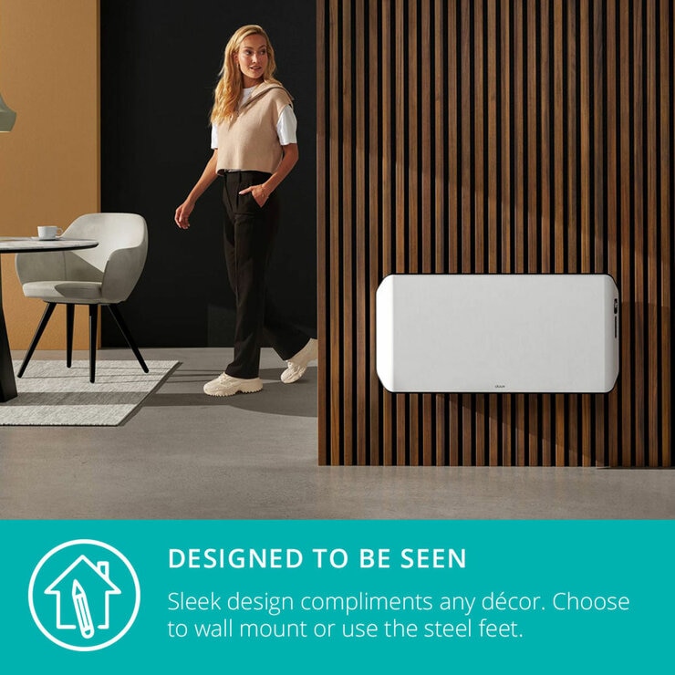 Lifestyle image of Edge 1000 Smart Convector Heater Gen 2 showing sleek design