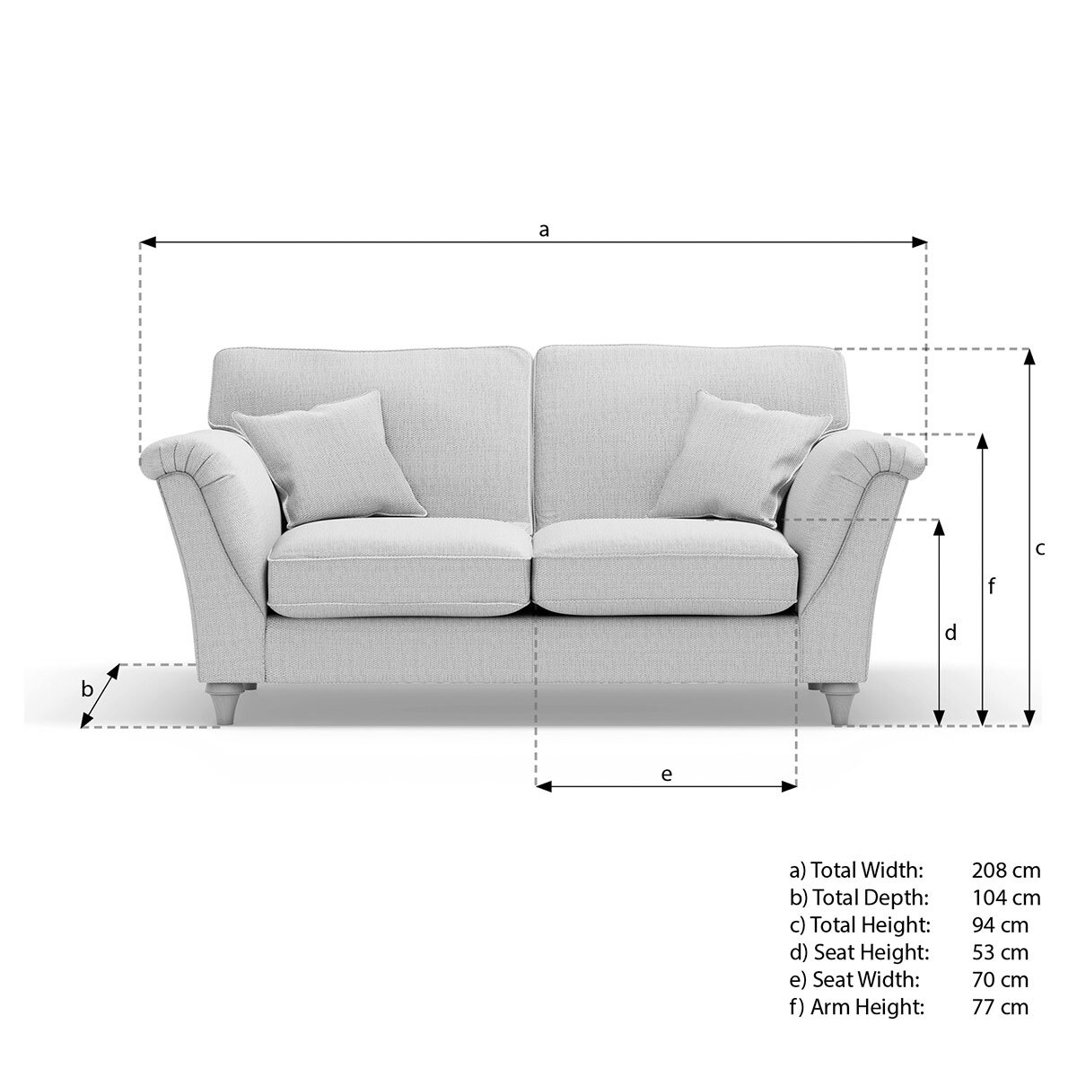 Merchant Grey Fabric 2 Seater Sofa