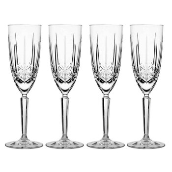 Waterford Marquis Sparkle Crystal Flute Glasses, 4 Pack