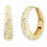 0.24ctw Round Brilliant Cut Diamond Hoop Earrings, 14ct Yellow Gold 0.24ctw Round Brilliant Cut Diamond Hoop Earrings, 14ct Yellow Gold