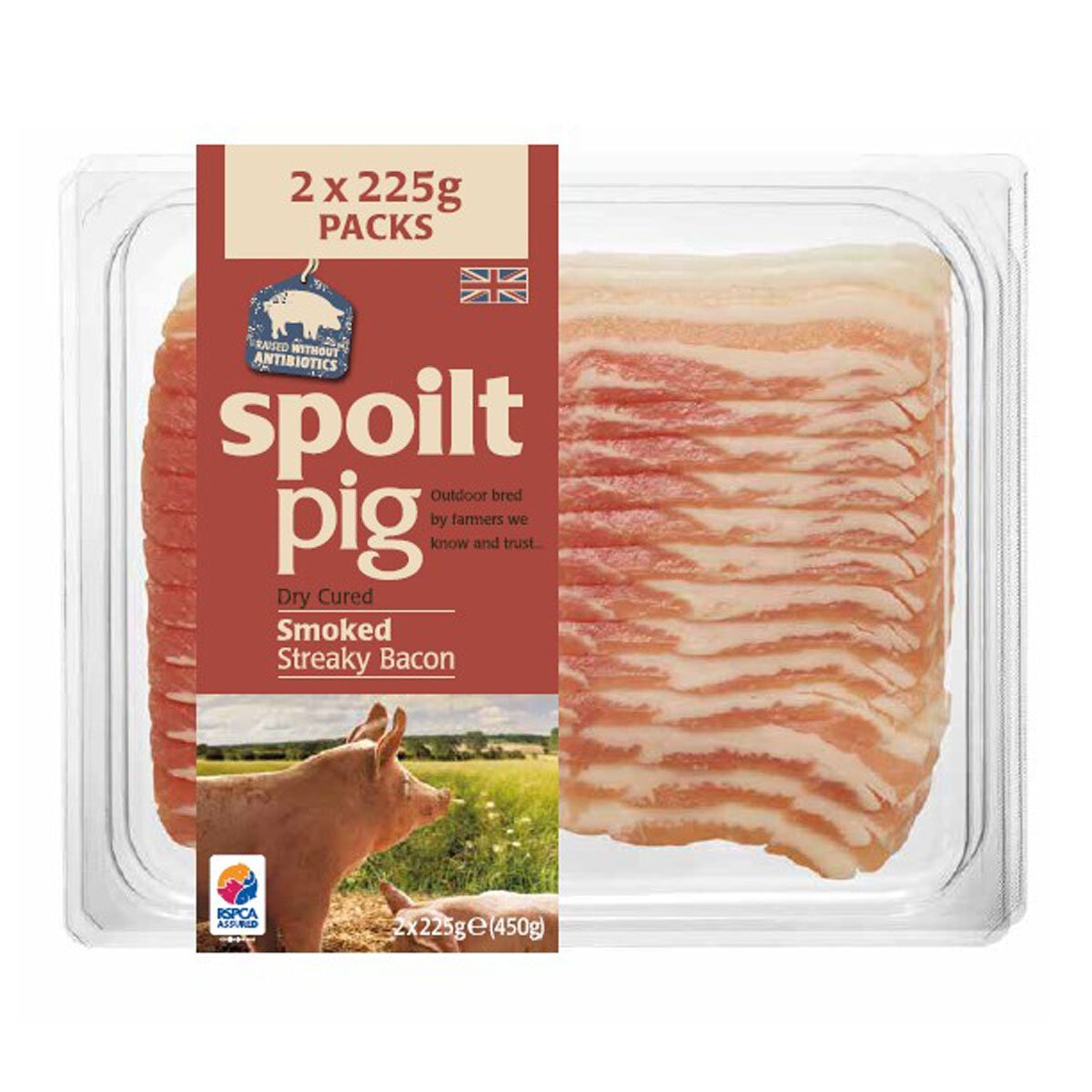 Spoilt Pig Smoked Streaky Bacon 2 x 225g