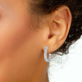 1.50ctw J Hoop Diamond Earrings