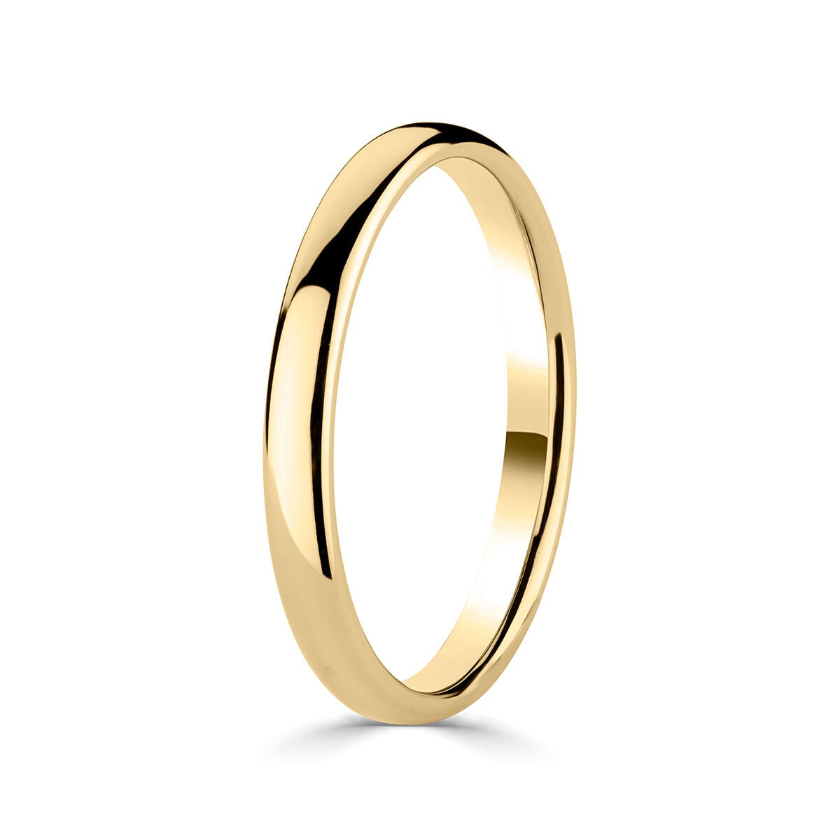 2.5mm Basic Light Court Wedding band. 18ct Yellow Gold