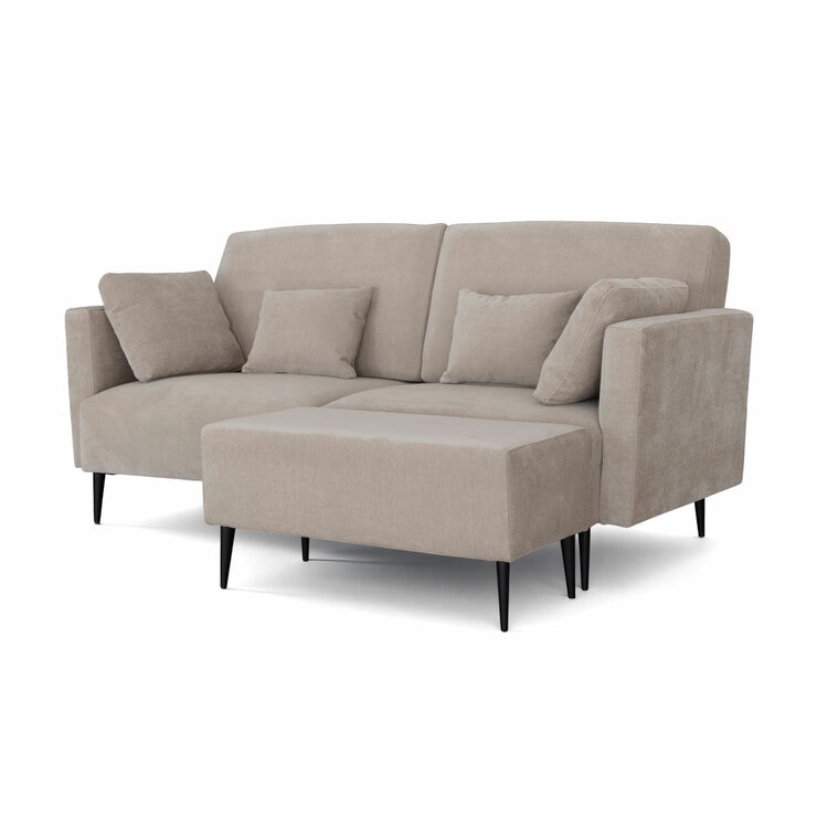 MOONAP Monroe Beige Fabric Footstool