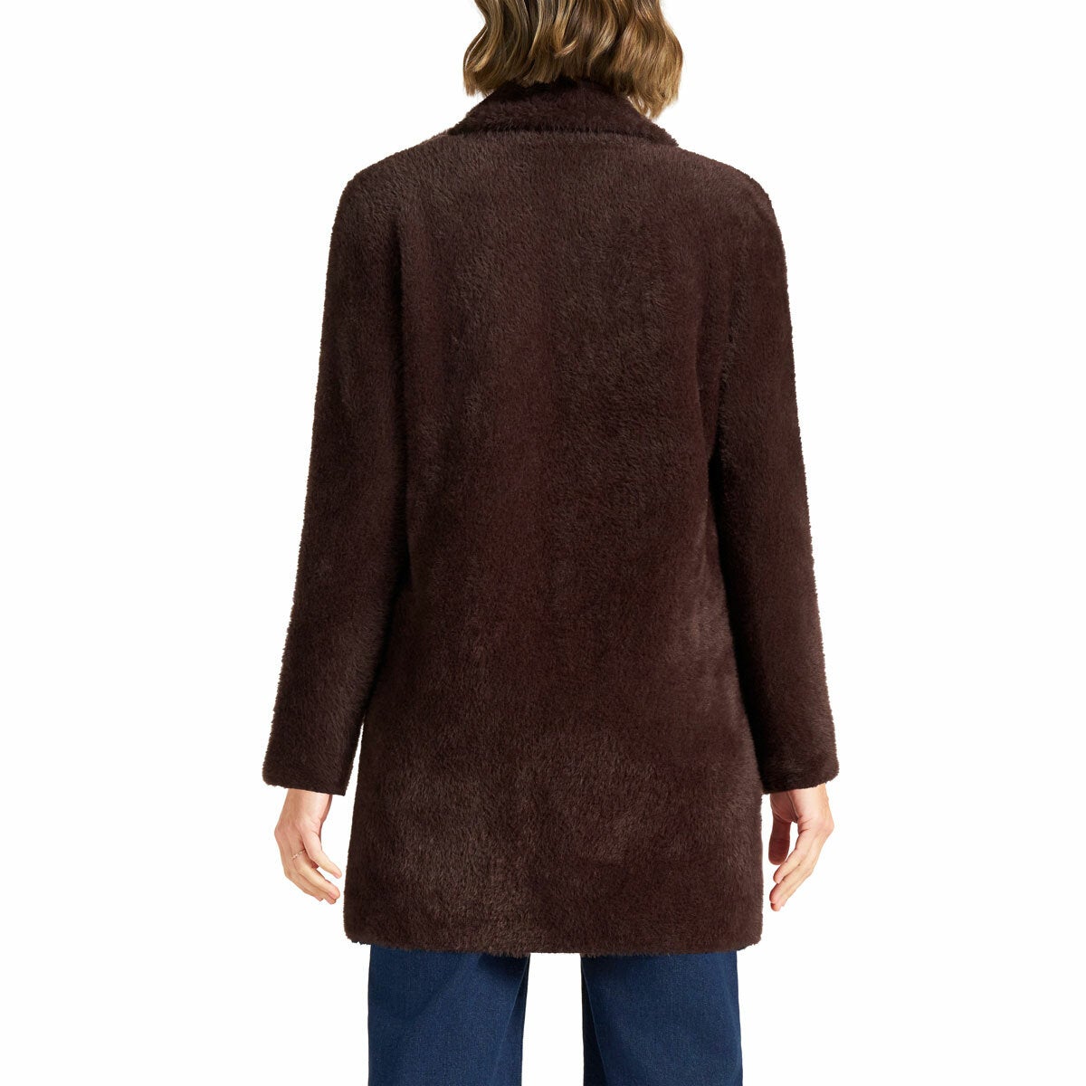Matty M Women's Plush Coatigan in Dark Brown Matty M Women's Plush Coatigan in Dark Brown