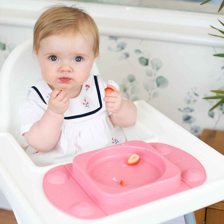 EasyTots EasyMat MiniMax Open Suction Weaning Plate in Pink EasyTots EasyMat MiniMax Open Suction Weaning Plate in Pink