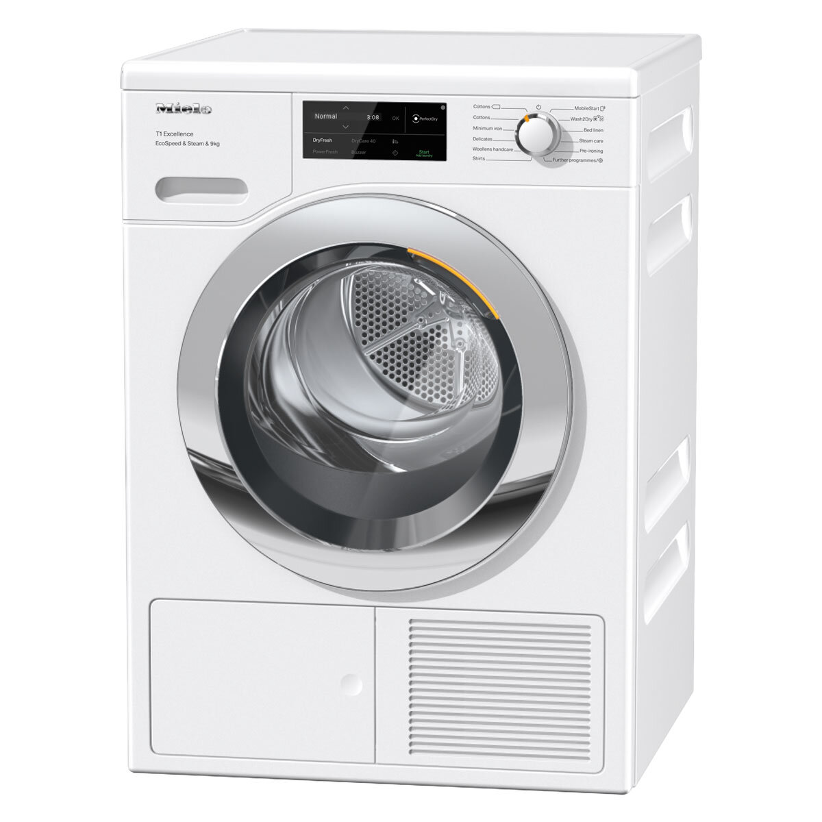 Miele TEL785 WP 9kg Heat Pump Dryer, A+++ Rated With EcoSpeed in Lotus White
