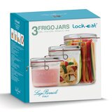 Luigi Bormioli Lock-Eat Glass Frigo Jars, 3 Piece Set with Lids