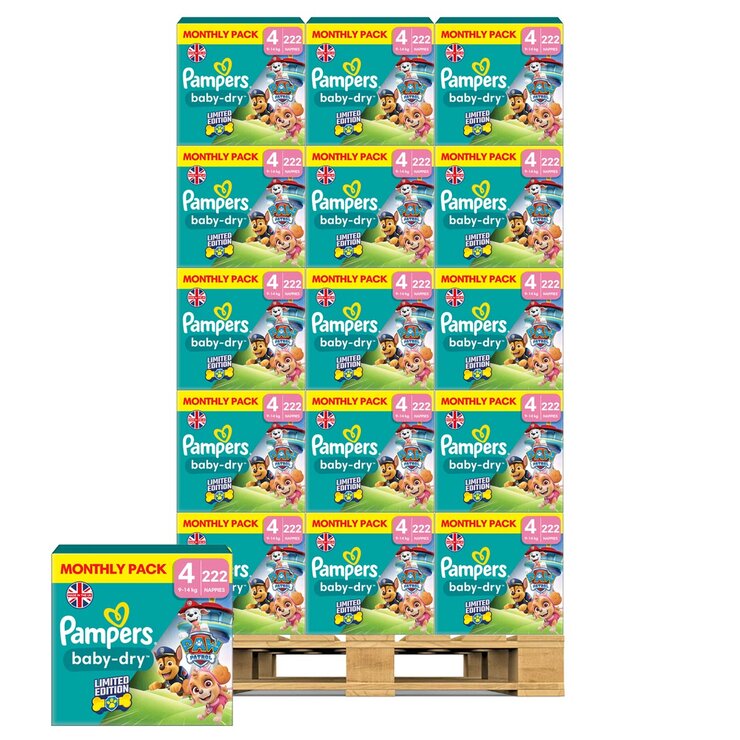 Pampers Paw Patrol Baby Dry Size 4, 30 x 222 Pack Pampers Paw Patrol Baby Dry Size 4, 30 x 222 Pack