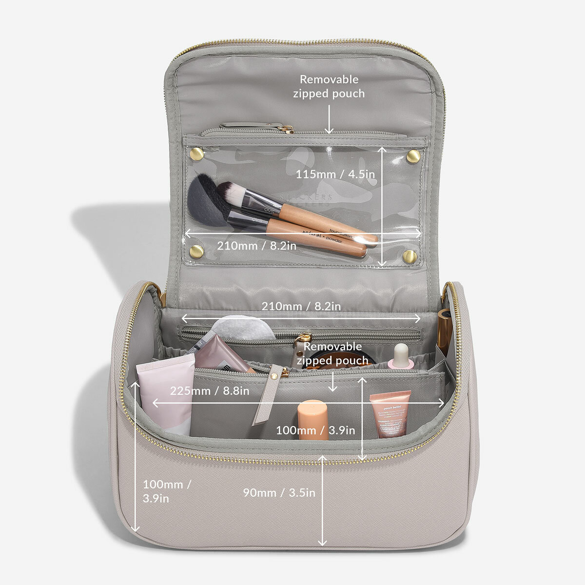 Taupe Large Cosmetic Case