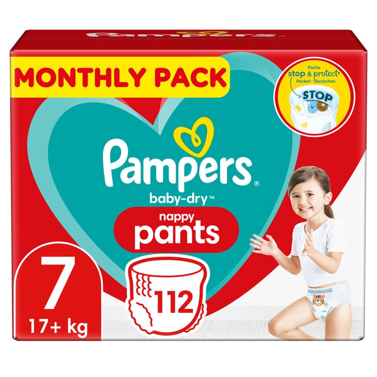 Pampers Baby Dry Pants Size 7, 112 Pack Pampers Baby Dry Pants Size 7, 112 Pack