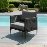 Maze Milan 4 Piece Deep Seating Patio Set in Charcoal