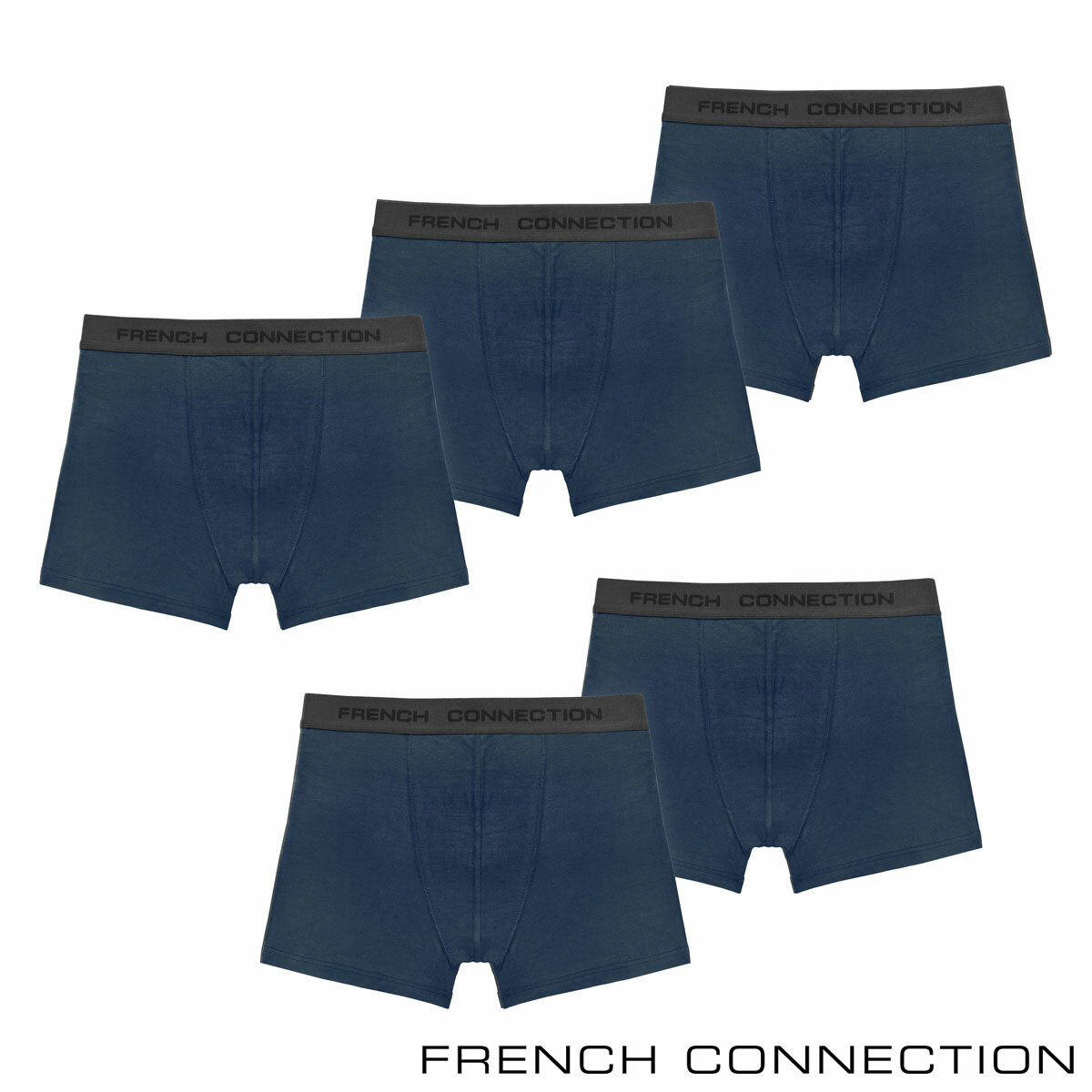 French Connection Men's Modal Boxer 5 Pack in Navy