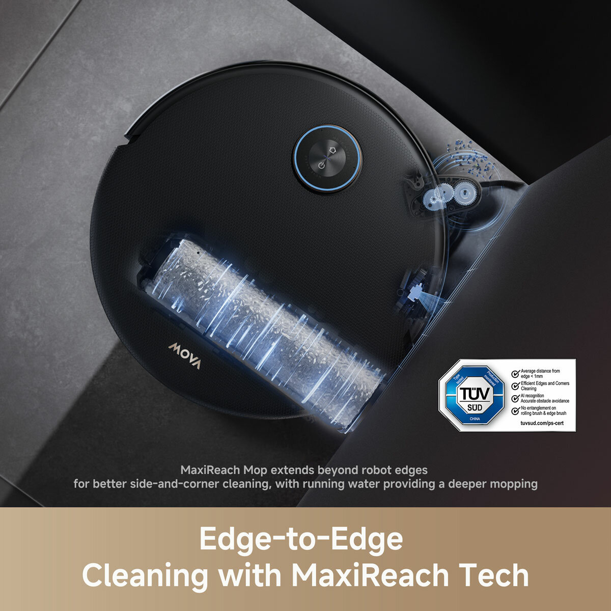 Lifestyle image of MOVA Z60 Ultra Roller Complete Robot with maxireach tech