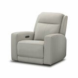 Simon Li Wren Light Grey Leather Power Reclining Armchair with Power Headrest Simon Li Wren Light Grey Leather Power Reclining Armchair with Power Headrest