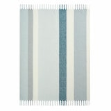 Blue Faux Fur Throw laid out flat with plain background