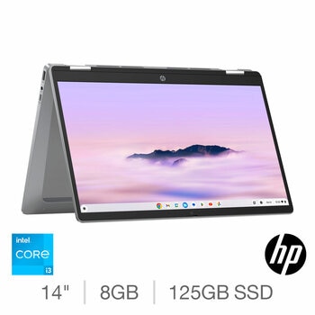 HP Chromebook x360, Intel Core i3, 8GB RAM, 128GB SSD, 14 Inch Laptop, 14b-cd0003na
