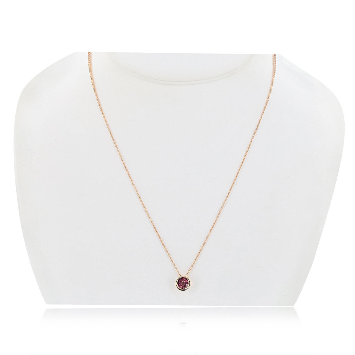 Round Cut Pink Tourmaline Pendant 14ct Rose Gold Costc