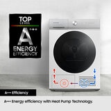 Samsung Series 8 DV90BB9445GHS1, 9kg Smart Heat Pump Tumble Dryer, A+++ Rated in White
