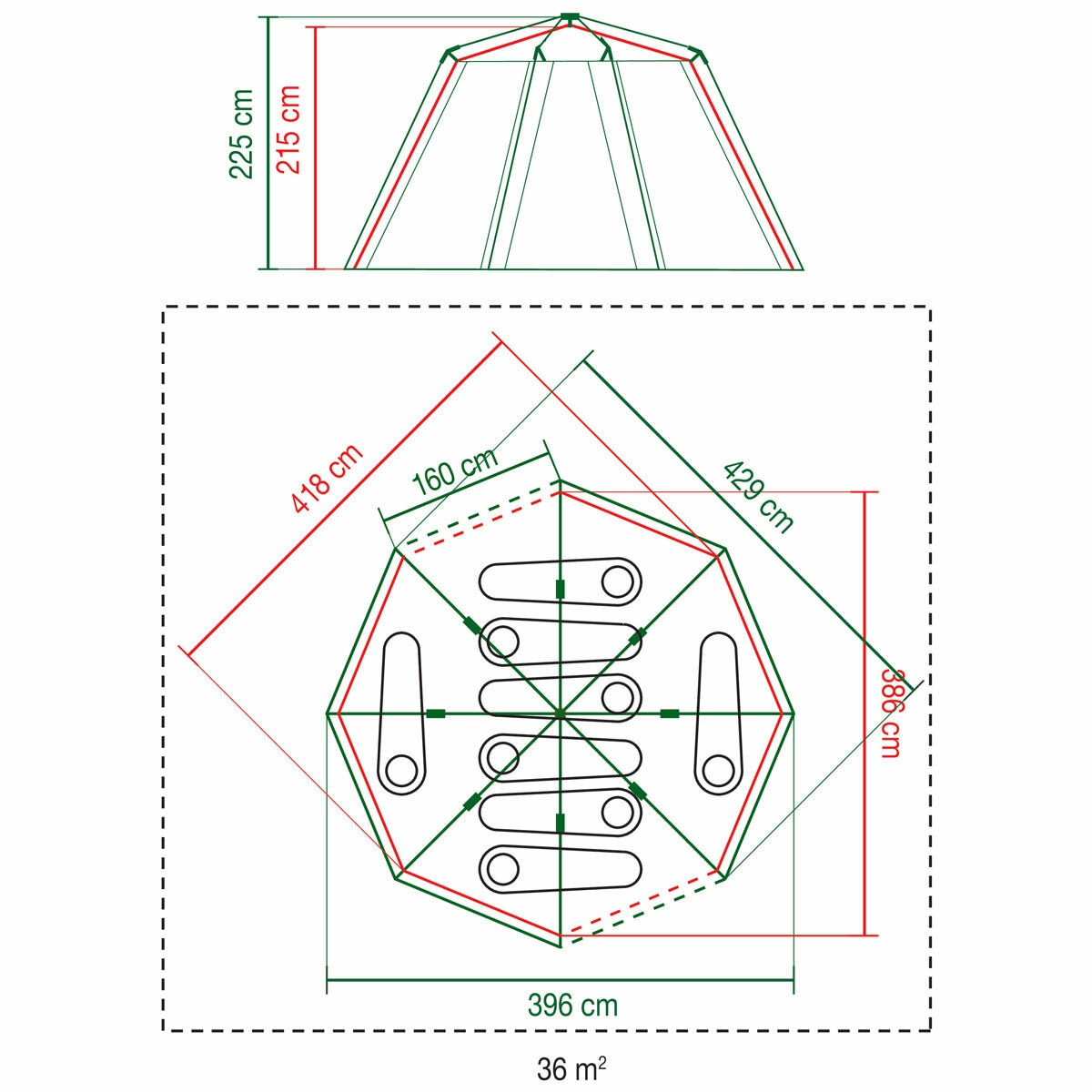 Coleman Octagon Blue Tent, 8 Person Coleman Octagon Blue Tent, 8 Person