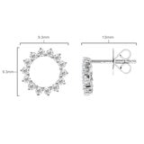 0.39ctw Round Brilliant Cut Diamond Circle Stud Earrings, 18ct White Gold