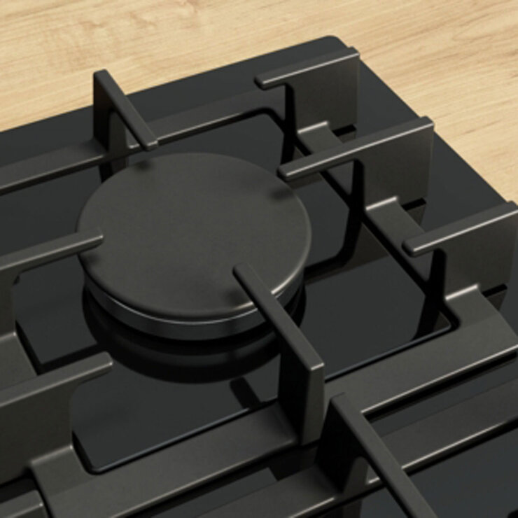 Bosch Series 6 PPQ7A6I40, Tempered Glass 75cm Gas Hob in Black
