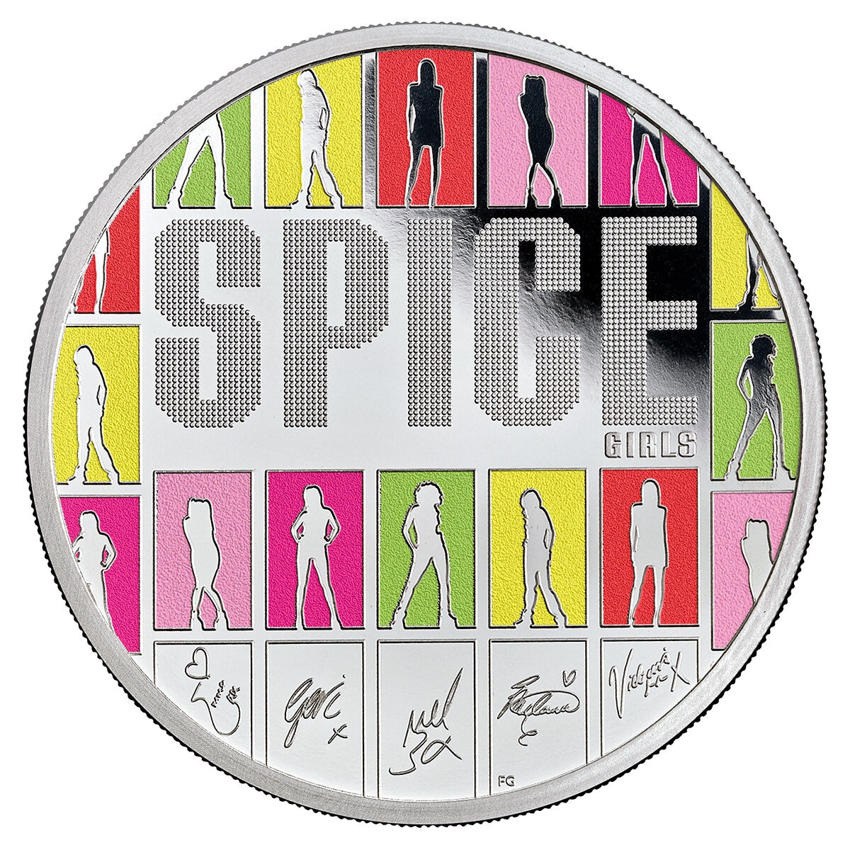 The Spice Girls 2026 UK 1oz Silver Proof Colour Coin The Spice Girls 2026 UK 1oz Silver Proof Colour Coin