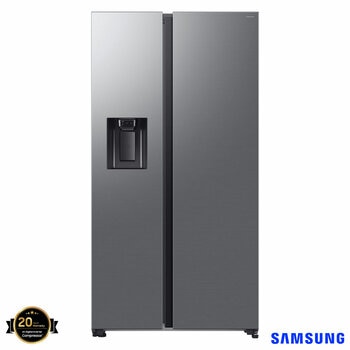 Samsung Series 6, SpaceMax RS70F64KETEU 640L Side by Side Fridge Freezer, E Rated in Silver