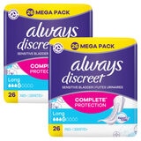 Always Discreet Long Plus Pads, 2 x 26 Pack