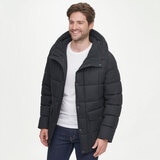 Andrew Marc Men's Textured Coat in Charcoal Black