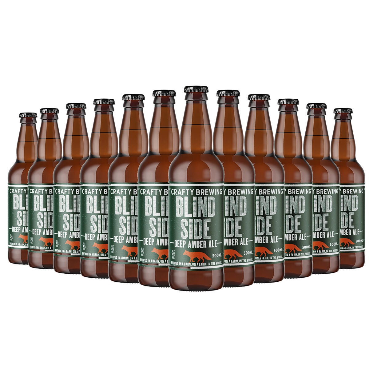 12 x 500ml bottles of Blind Side Deep Amber Ale