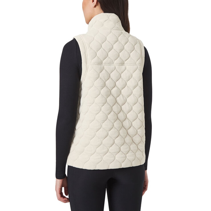 Kirkland Signature Women's Quilted Vest in Cream, Large