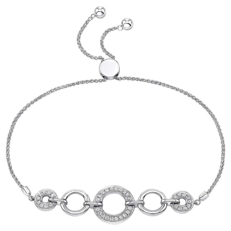 0.40ctw Round Brilliant Cut Diamond Bolo Bracelet, 14ct White Gold 0.40ctw Round Brilliant Cut Diamond Bolo Bracelet, 14ct White Gold