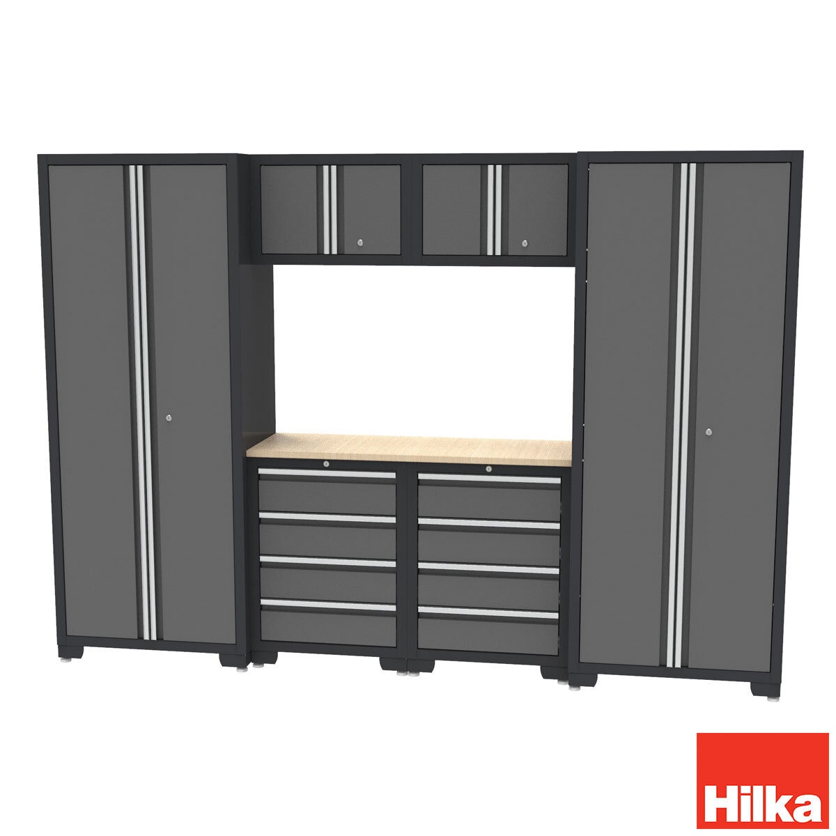Hilka 24 Gauge Steel 7 Piece Modular Storage Cabinet Set