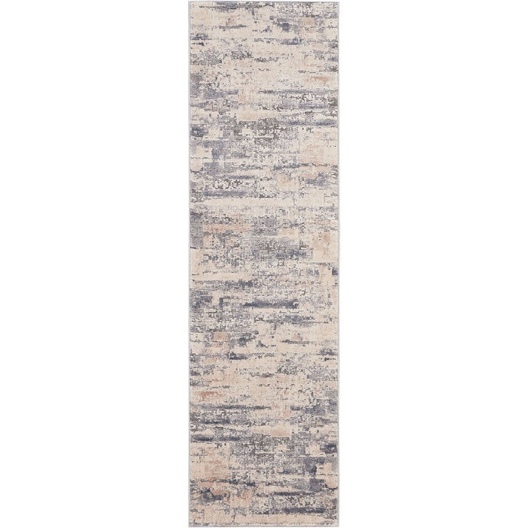 Rustic Textures Rustic Beige & Grey Runner Rug