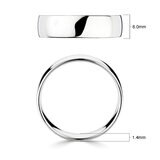 6.0mm Basic Light Court Wedding band. 18ct White Gold