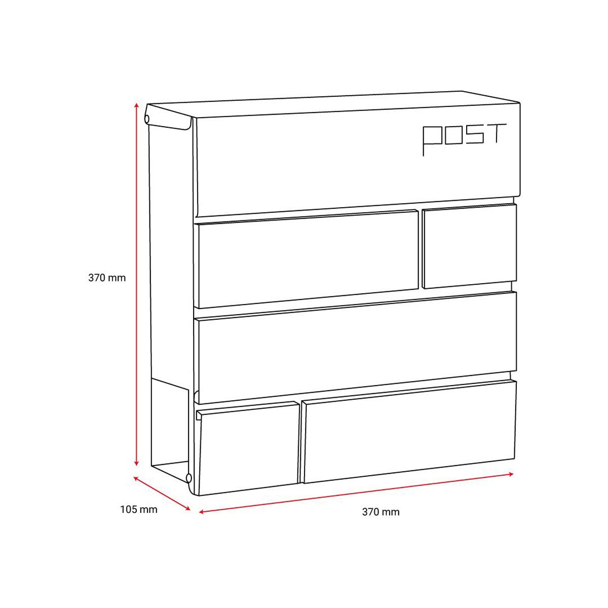 Phoenix Estilo Top Loading Letter Box MB0121KA in Graphite Grey with Key Lock