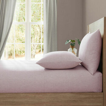 Lazy Linen 100% Washed Pink Linen Fitted Sheet in 3 Sizes Lazy Linen 100% Washed Pink Linen Fitted Sheet in 3 Sizes