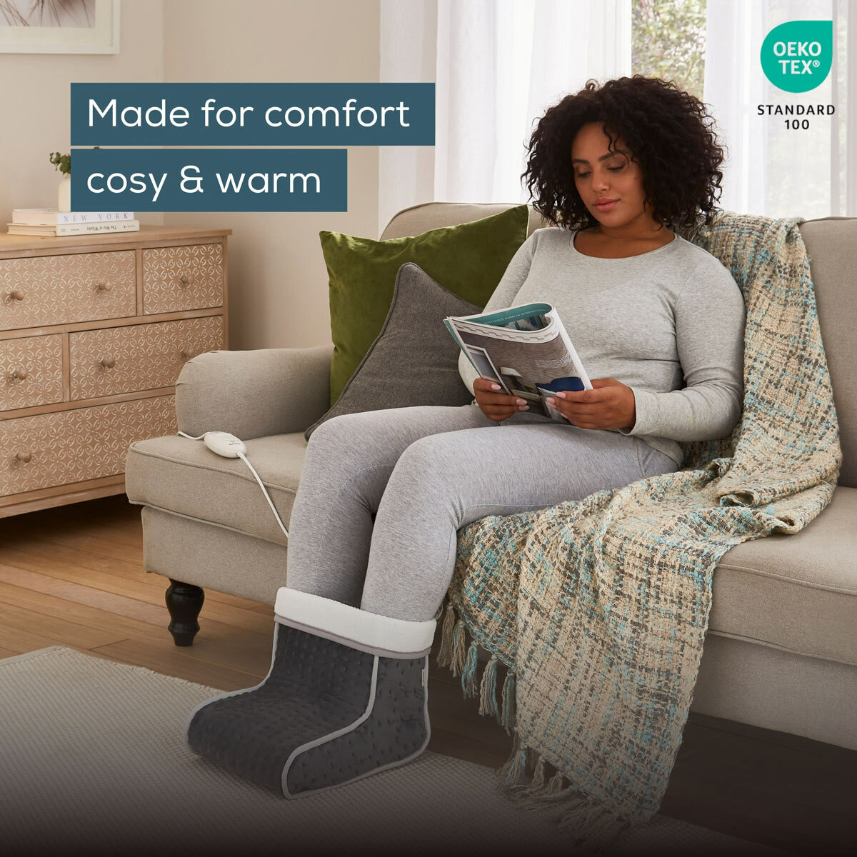Beurer FW20 Cosy Electric Heated Foot Warmer, Grey Beurer FW20 Cosy Electric Heated Foot Warmer, Grey