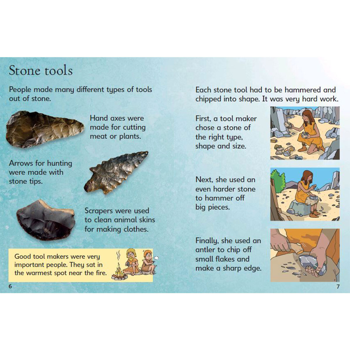 Stone tools page spread